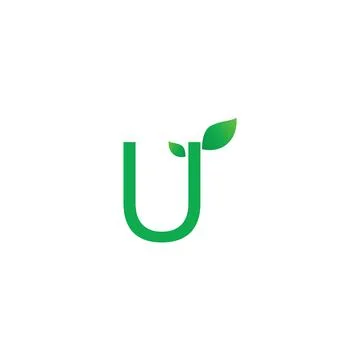 Illustration Vector Graphic of U Letter Leaf. Perfect to use for Nature Compa Illustrazione stock