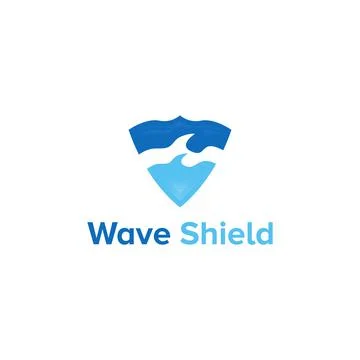 Illustration Vector Graphic of Wave Shield Logo Stock Illustration