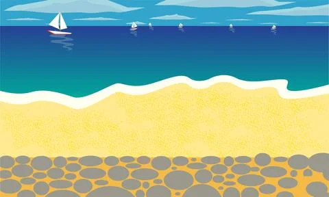 Illustration vector graphics of beach landscapes. Stock Illustration