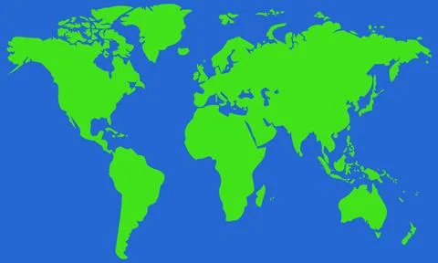 Illustration vector graphics of colored earth map. Stock Illustration