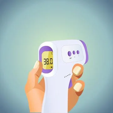 Illustration vector hand holding an electronic thermometer Stock Illustration