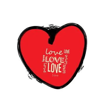 Illustration vector heart art. Ilustração Stock