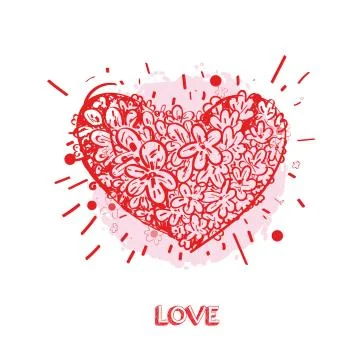 Illustration vector heart art. Illustrazione stock