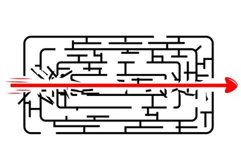 Illustration Vector, Illegal way to solve the problem, Black Rectangle Rounde Illustrazione stock