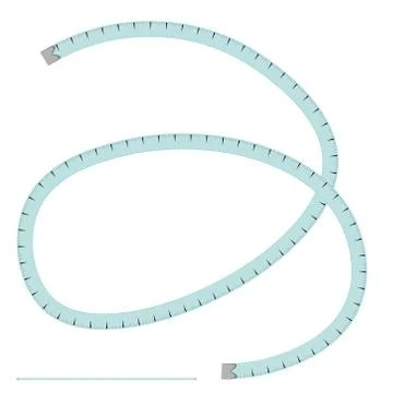 Illustration, vector pattern - blue tailor meter, centimeter - isolate on a w Ilustração Stock