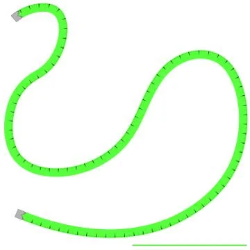 Illustration, vector pattern - green tailor meter, centimeter - isolate on a  Illustrazione stock