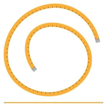 Illustration, vector pattern - orange tailor meter, centimeter - isolate on a Illustrazione stock