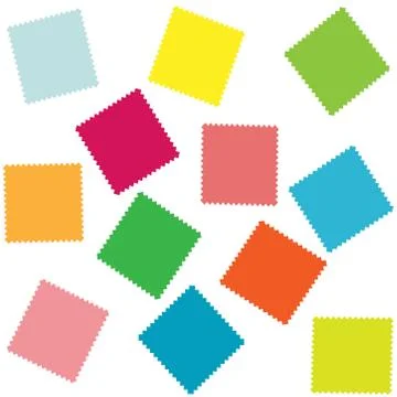 Illustration, vector pattern - a seamless pattern of colored square shreds. Stock Illustration