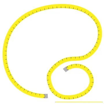 Illustration, vector pattern - yellow tailor meter, centimeter - isolate on a Stock Illustration
