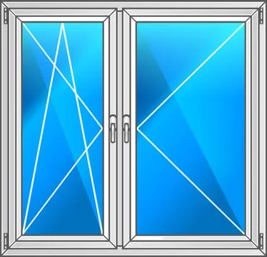 Illustration. Vector. Plastic window Ilustração Stock