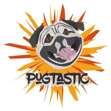 Illustration Vector Pug Pugtastic Stock Illustration