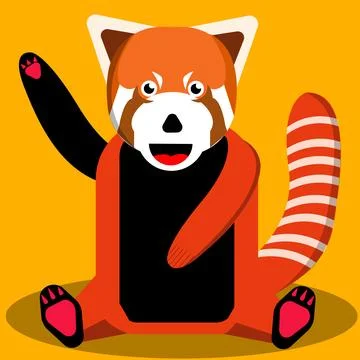 Illustration vector of red panda cute character. Stock Illustration