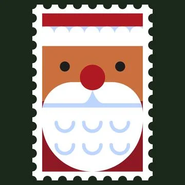 Illustration, vector, Santa Claus, postage stamp Stock Illustration