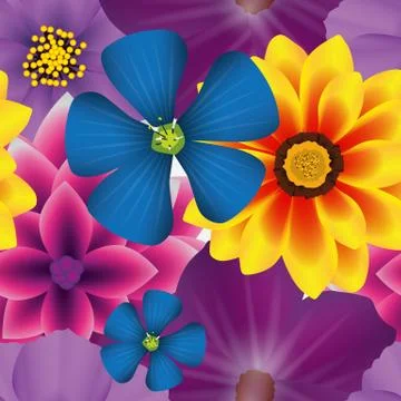 Illustration Vector Seamless Pattern Flower Illustrazione stock