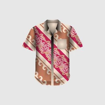 Illustration vector short sleeve batik shirt traditional Stock Illustration