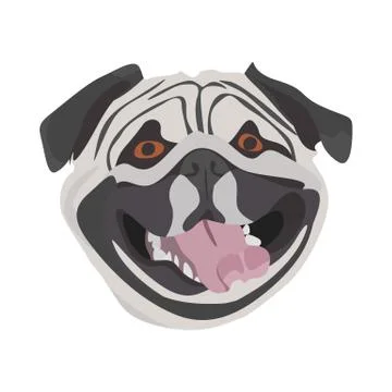 Illustration Vector smiling Pug Stock Illustration