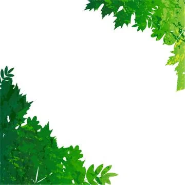 Illustration with vector summer eaves in grunge style Stock Illustration