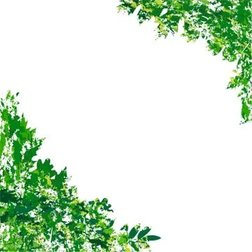 Illustration with vector summer eaves in grunge style Stock Illustration