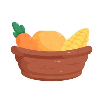 Illustration of vegetables basket Stock Illustration