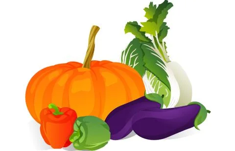 Illustration of vegetables, with white background vector-eps Stock Illustration