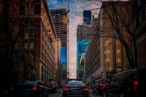 Illustration of vertical progress and horizontal regression. Stock Photos