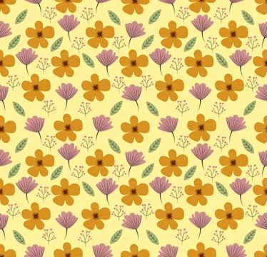 An illustration of a vibrant floral pattern Stock Illustration