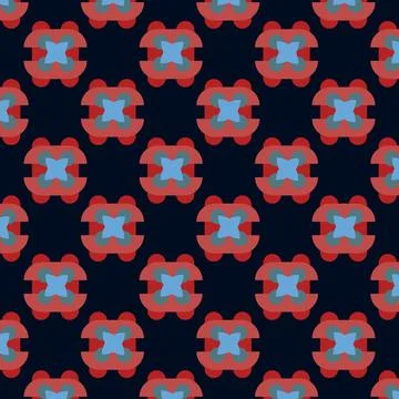 Illustration of a vibrant geometric pattern with blue and red colors Stock Illustration