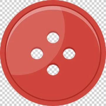 Illustration of a vibrant red button with three holes, perfect for sewing o.. Stock-Illustration