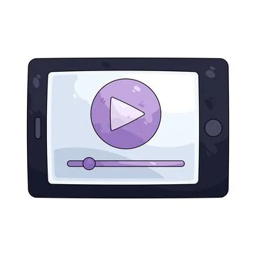 Illustration of video player on a tablet screen 스톡 일러스트