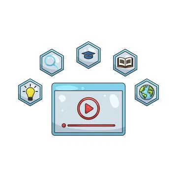 Illustration of video tutorial イラスト素材