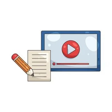 Illustration of video tutorial 스톡 일러스트