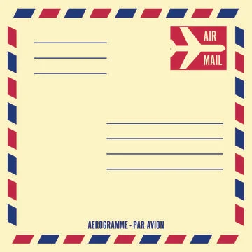 Illustration of vintage envelope with copy space and air mail stamp Illustrazione stock
