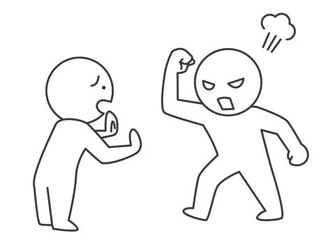 Illustration of a violent customer. Stock Illustration