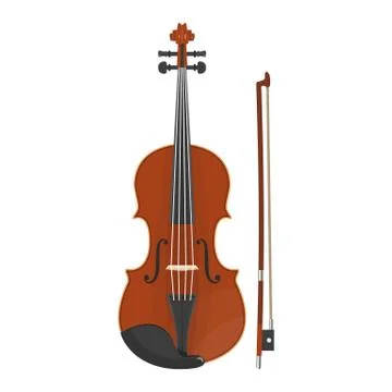 Illustration of violin on white background. Stock Illustration