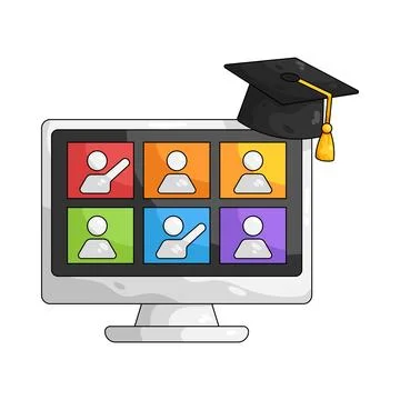 Illustration of virtual classroom Stock Illustration