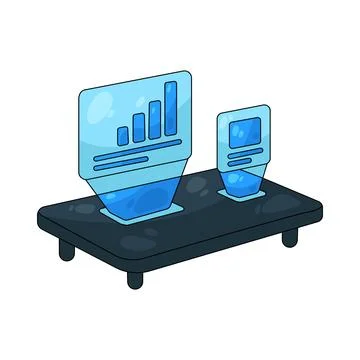 Illustration of Virtual Display 스톡 일러스트