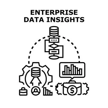 This illustration visualizes the enterprise data insights process Stockillustratie
