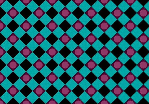 Illustration of a wallpaper background with a seamless squared pattern on a blue Stock Illustration