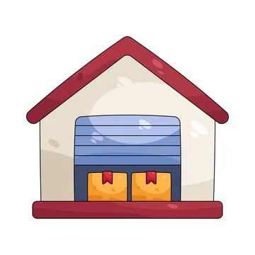 Illustration of warehouse with boxes Stockillustratie