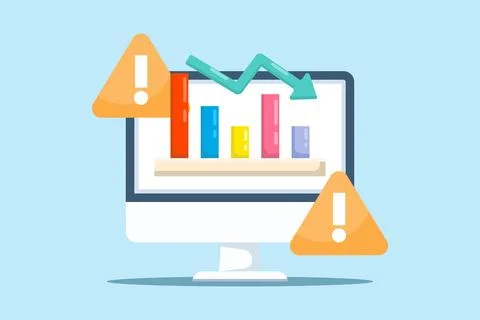 Illustration warning of data errors and potential loss Stock Illustration