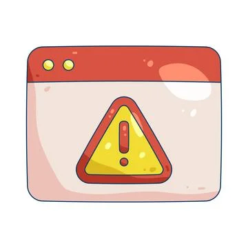 Illustration of warning sign in a browser window Stock Illustration