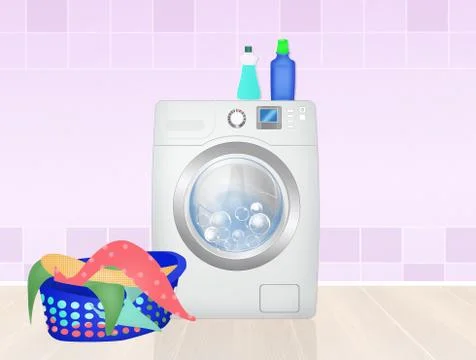Illustration of washing machine Stock Illustration