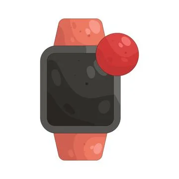 Illustration of watch with notification Stock Illustration