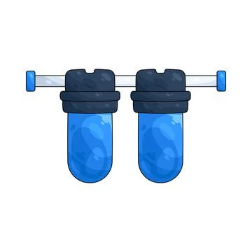 Illustration of water filter system Illustrazione stock