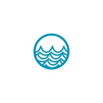 Illustration of water surface logo design template Stock Illustration