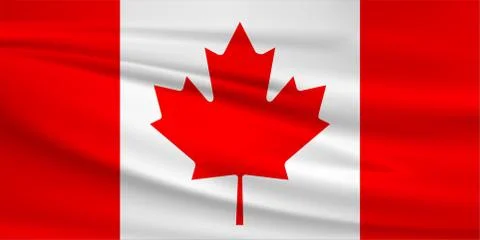 Illustration of a waving flag of the Canada Stock Illustration