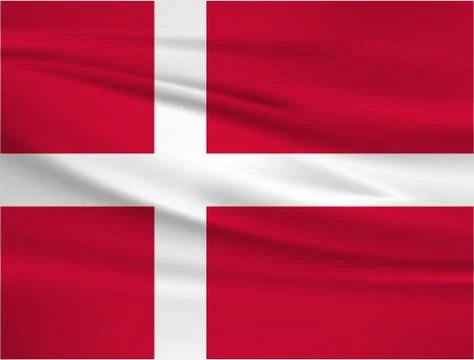 Illustration of a waving flag of the Denmark Stock Illustration