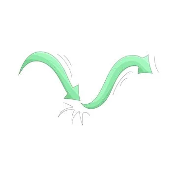 Illustration of wavy arrow right Stock Illustration