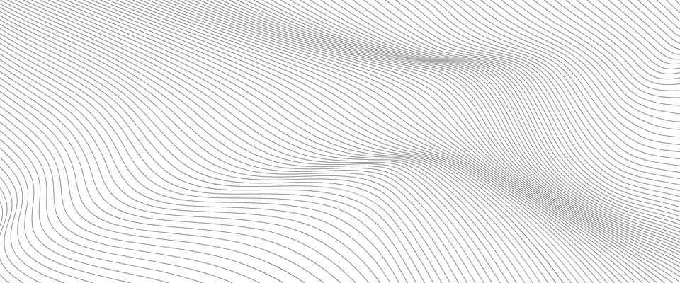 Illustration of the wavy pattern of black lines on white background Stock Illustration