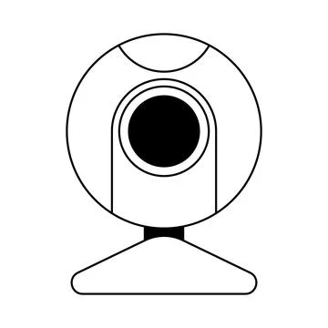 Illustration of web camera. Computer equipment and work device. Illustrazione stock